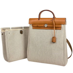 HERMES Ale Bag Ad PM Handbag Rucksack Toile GM Brown H